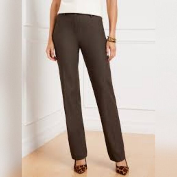 Talbots Southampton Brown Straight Leg Trousers Dress Pants Women's Size 4 - Picture 1 of 13